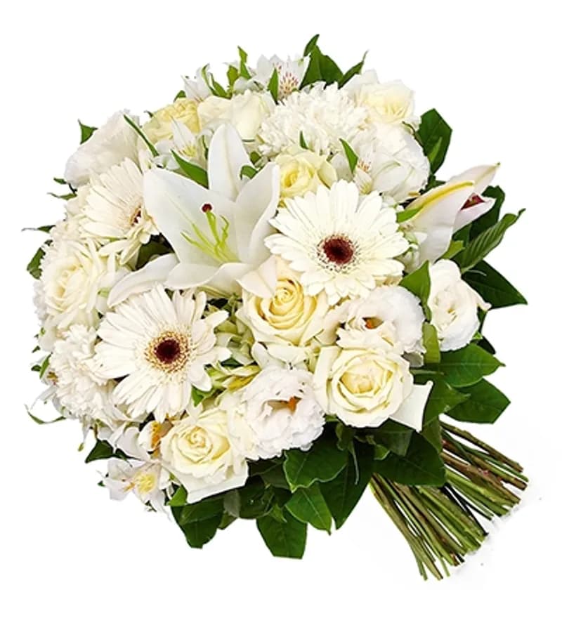 Buque com 12 unidades de flores brancas